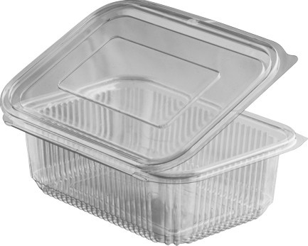 Miska hranatá PET s vekom 750ml 50ks