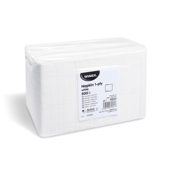 Servítky 33 x 33 cm GASTRO 500 1vr 4f biele