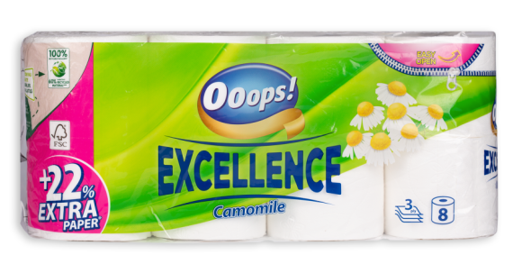 WC papier Ooops! Excellence Camomile 3vr 8ks