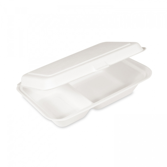 MENU BOX BAGASSE 2-dielny 250x162x63 50ks