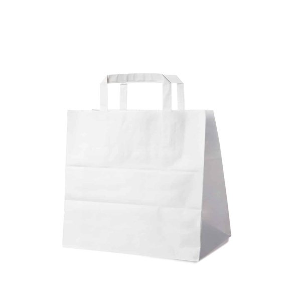 Taška papierová 26x17x25cm 80g biela 50ks
