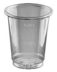 Pohár PET 2cl/4cl číry 40ks