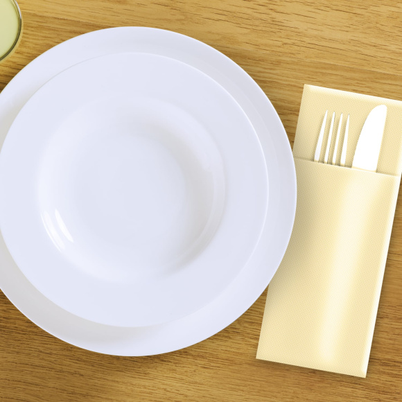 Servítky PREMIUM 32x40cm 8f CUTLERY béžové 50ks