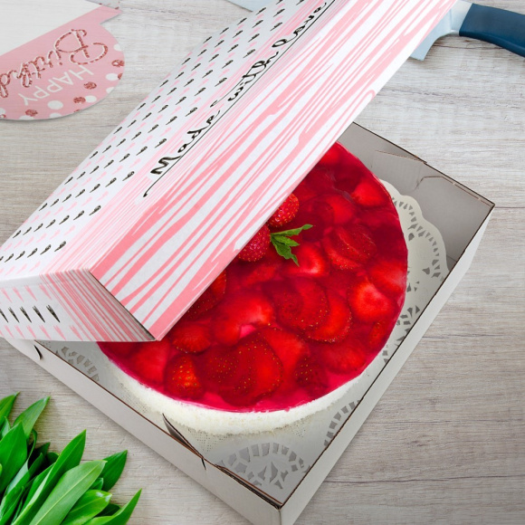 Krabica tortová 28x28x10cm vl.le+pot 100ks