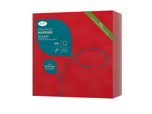 Servítky Dunisoft BIO  40x40cm červené 360ks