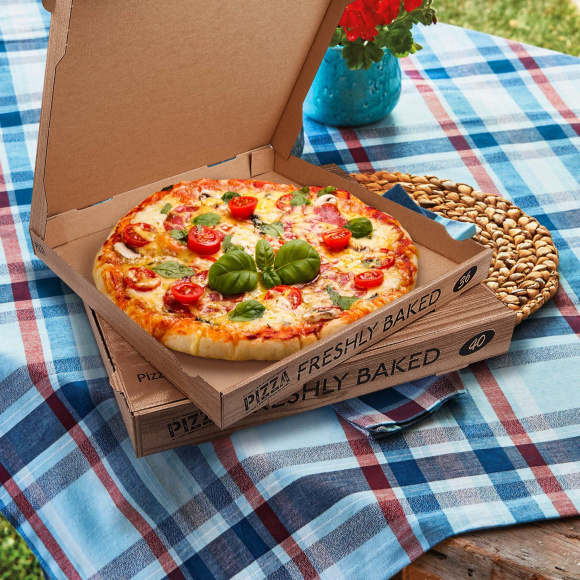 Krabica na pizzu 36x36x4 W hranatá  hnedá 100 ks