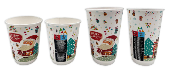 Pohár papierový 400ml 90mm Mikuláš 20ks, 2/vrst.