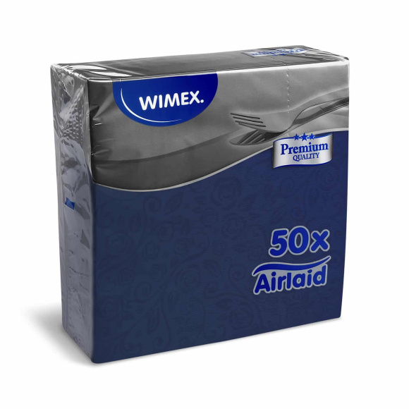 Servítky PREMIUM dekor R tmavomodré 40 x 40 cm, 50 ks
