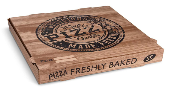 Krabica na pizzu 33x33x4 W hranatá  hnedá 100ks
