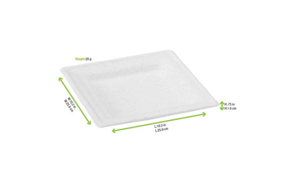 Tanier BAGASSE štvorec 260 mm, 125 ks